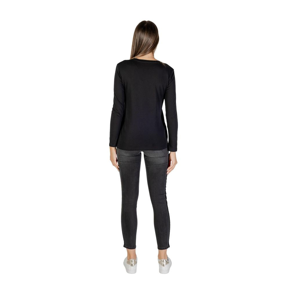 Armani Exchange Black Cotton Long Sleeve T-Shirt