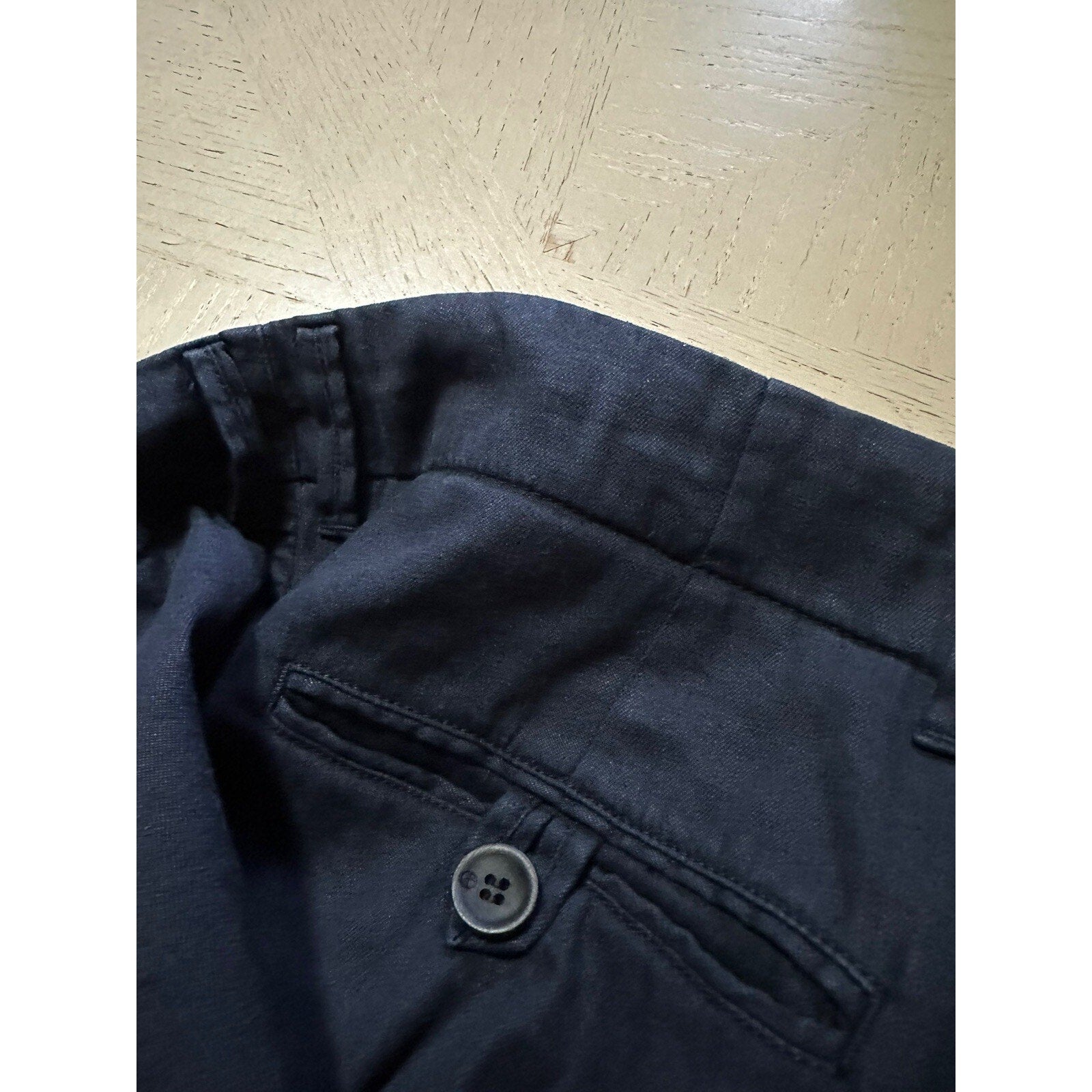 NWT $875 Giorgio Armani Men Linen/Cotton Jogging Cargo Pants Navy 36 US/52 Eu