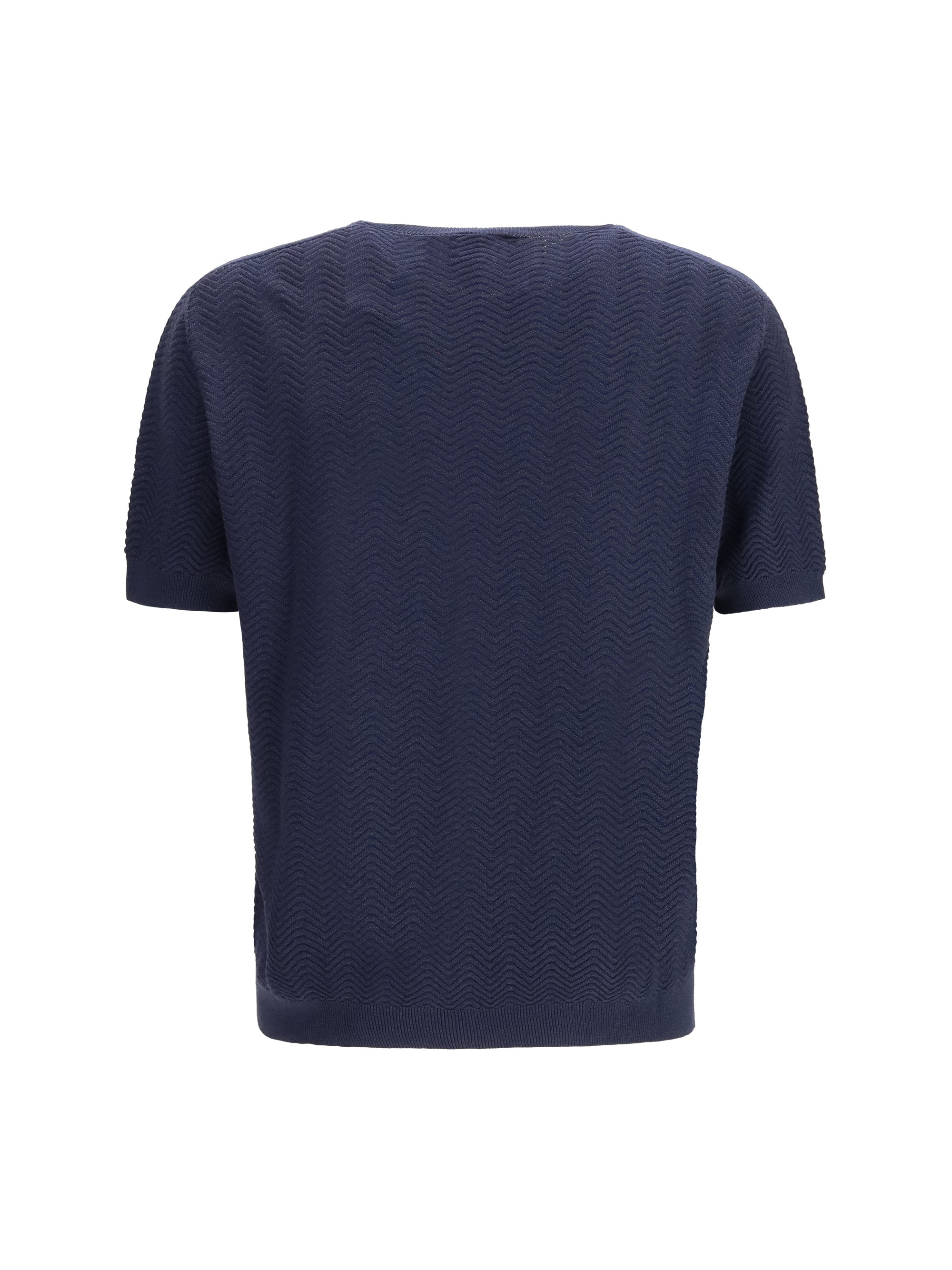 Giorgio Armani Men Short-Sleeved Cotton And Silk Sweater