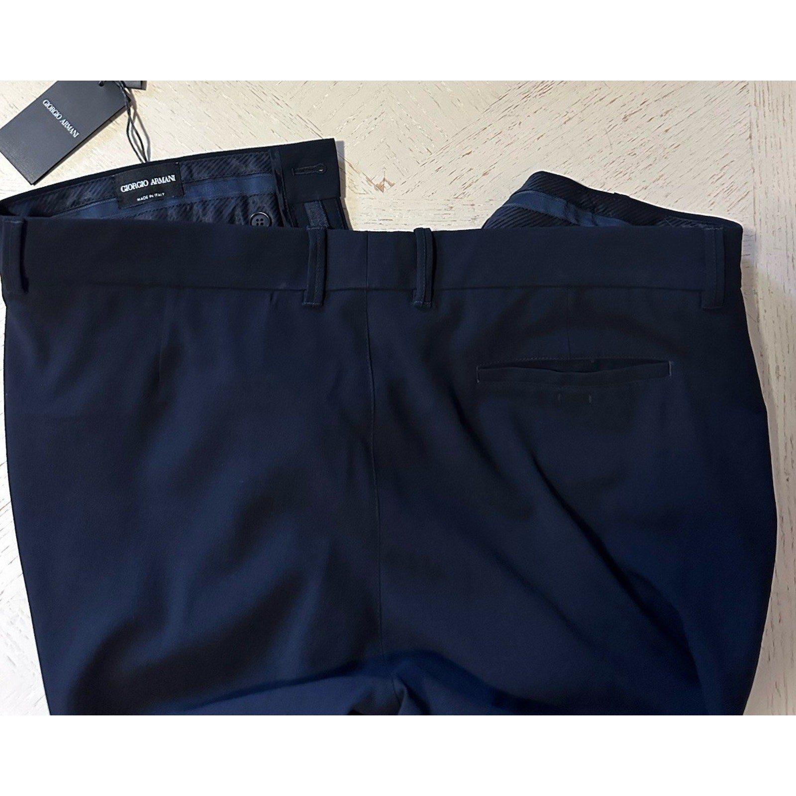 NWT $1495 Giorgio Armani Men Wool Dress Pants Navy 38 US/54 Eu