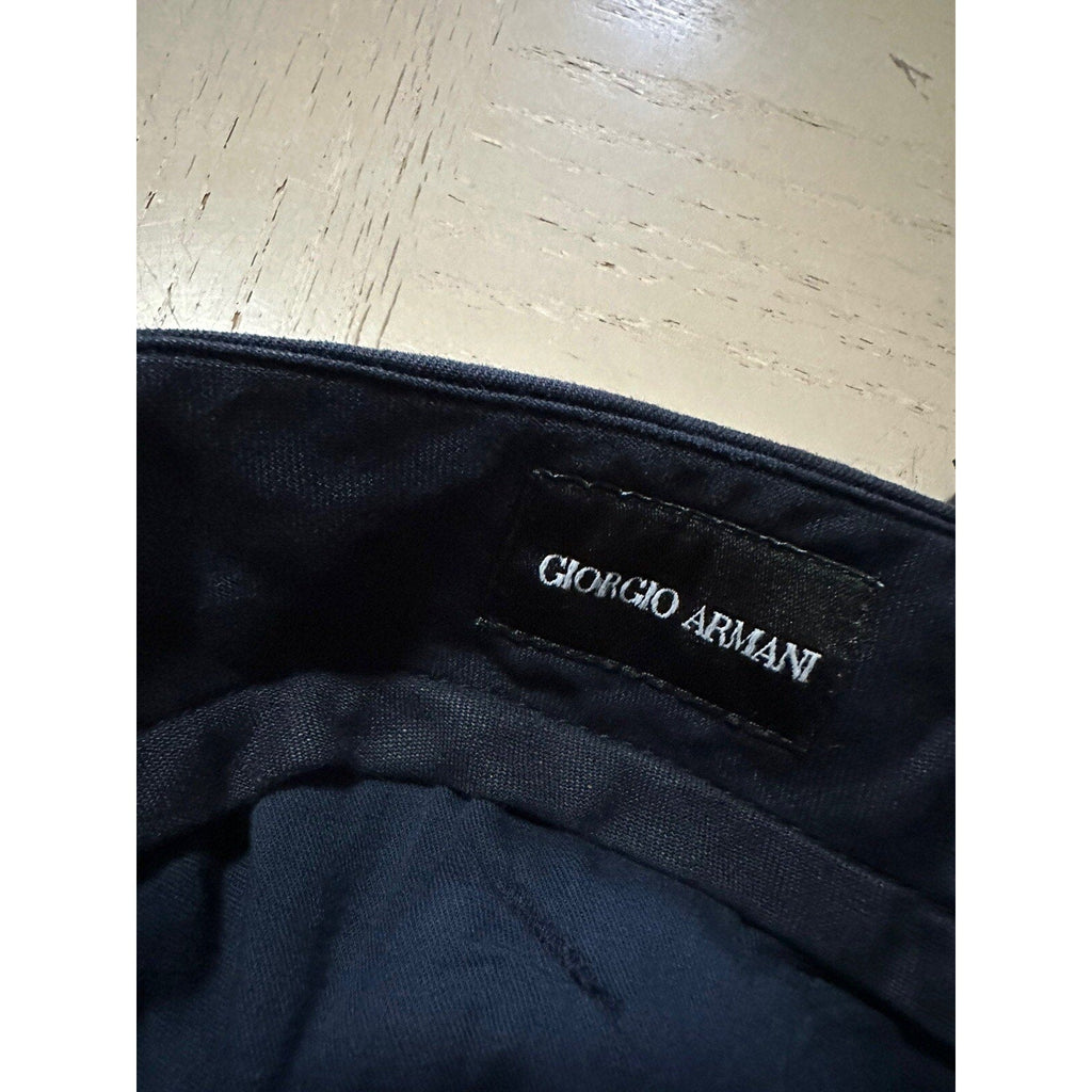 NWT $875 Giorgio Armani Men Linen/Cotton Jogging Cargo Pants Navy 36 US/52 Eu