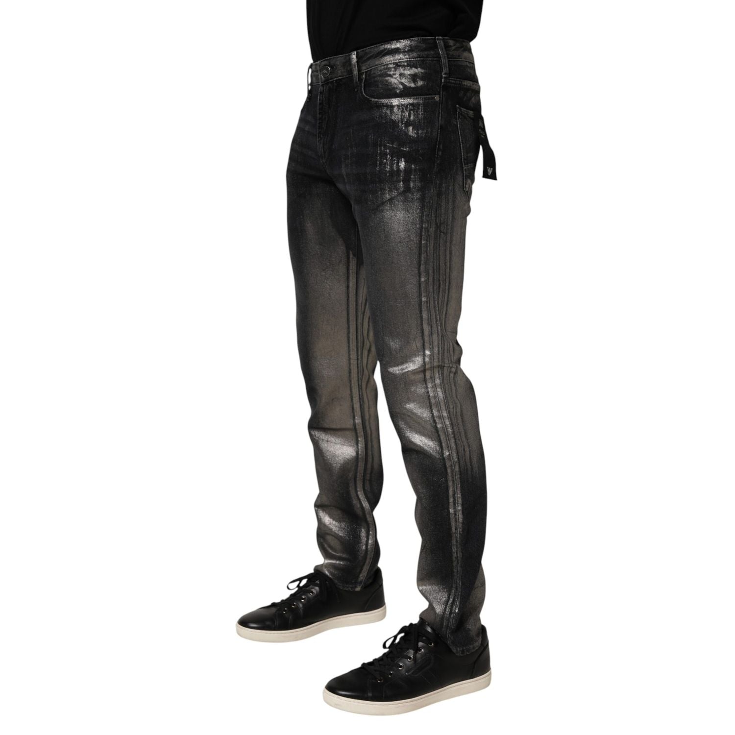 Emporio Armani Black Washed Slim Fit Men Denim Trouser Jeans