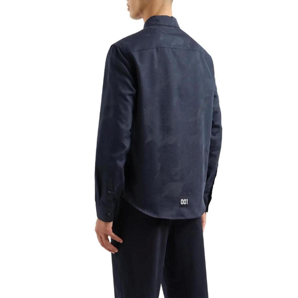 Armani Exchange Blue Cotton Dress Shirt