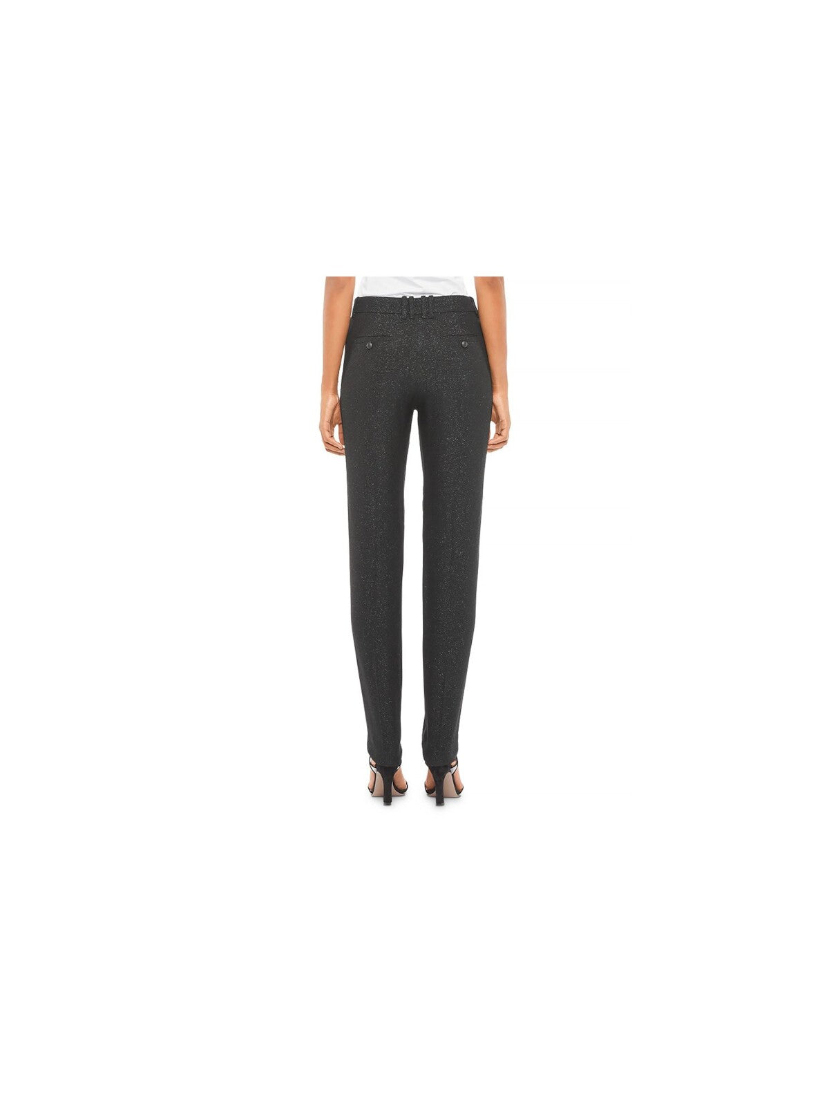 EMPORIO ARMANI Womens Black Zippered Pocketed Glitter  Lurex Sable Wear To Work Pants