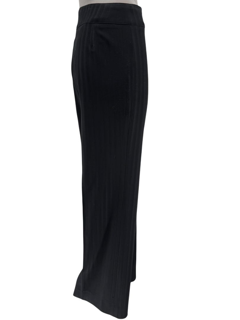 Armani Collezioni Black Pinstripe Wide-Leg Pants – Size 12