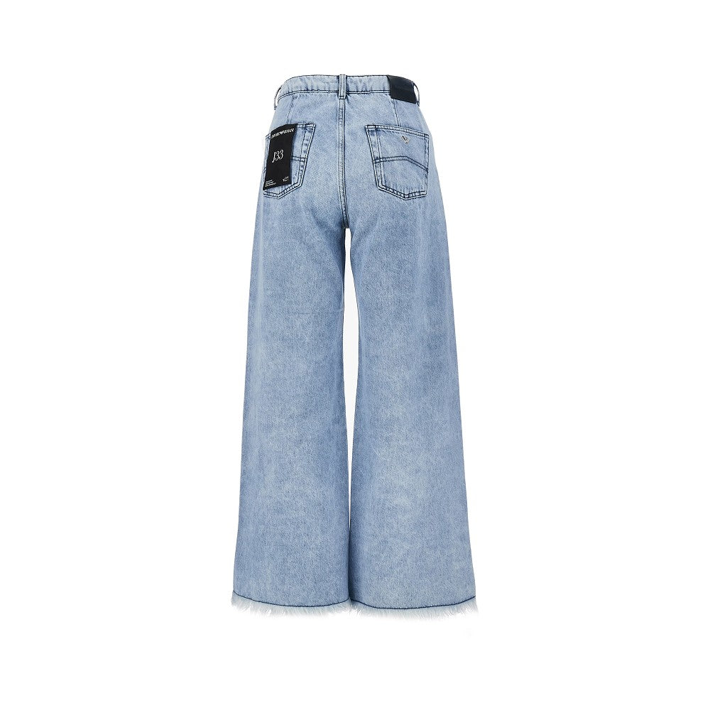 Emporio Armani J33 Frayed Denim Pants Blue Women