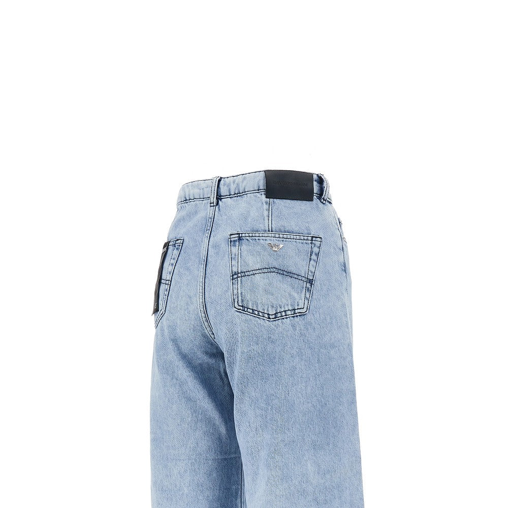 Emporio Armani J33 Frayed Denim Pants Blue Women