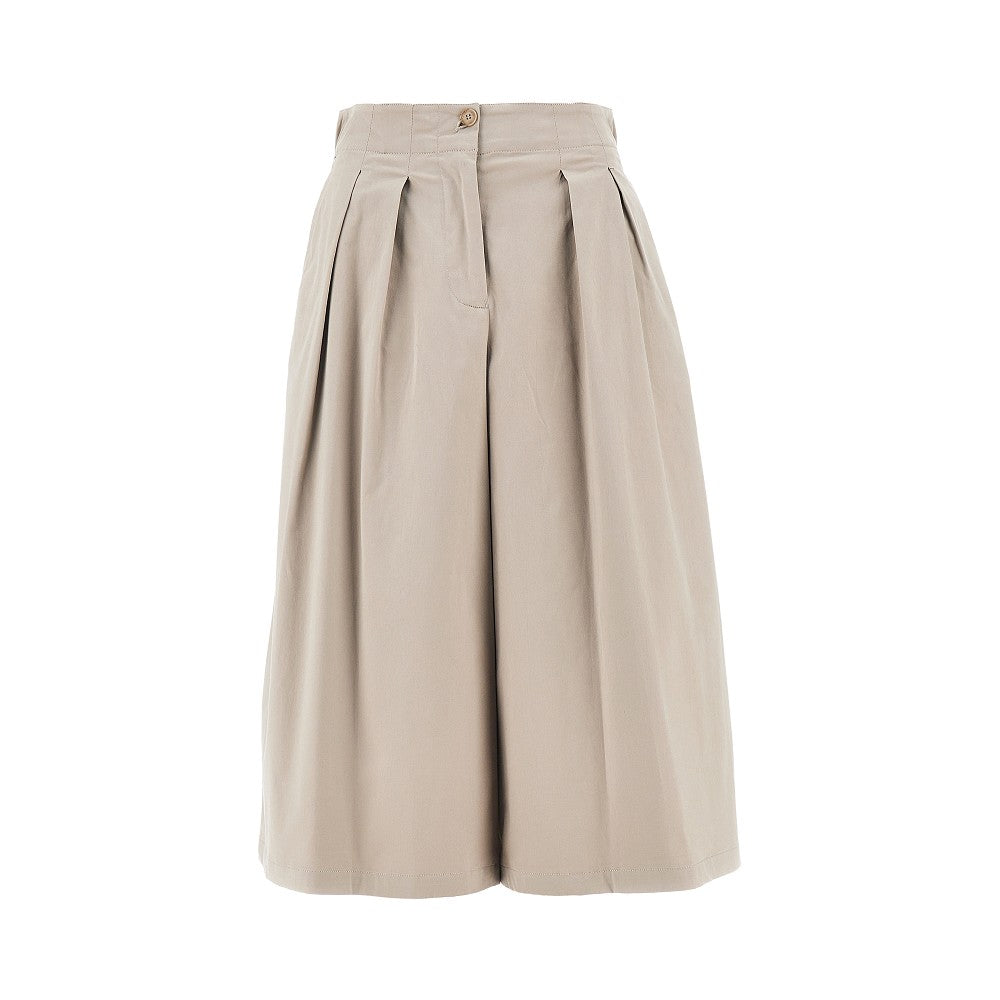 Emporio Armani Stretch Cotton Cropped Pants Beige Women