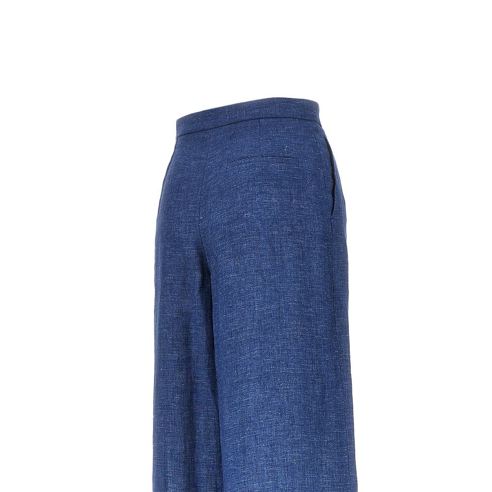Emporio Armani Chambray Wide Leg Pants Blue Women