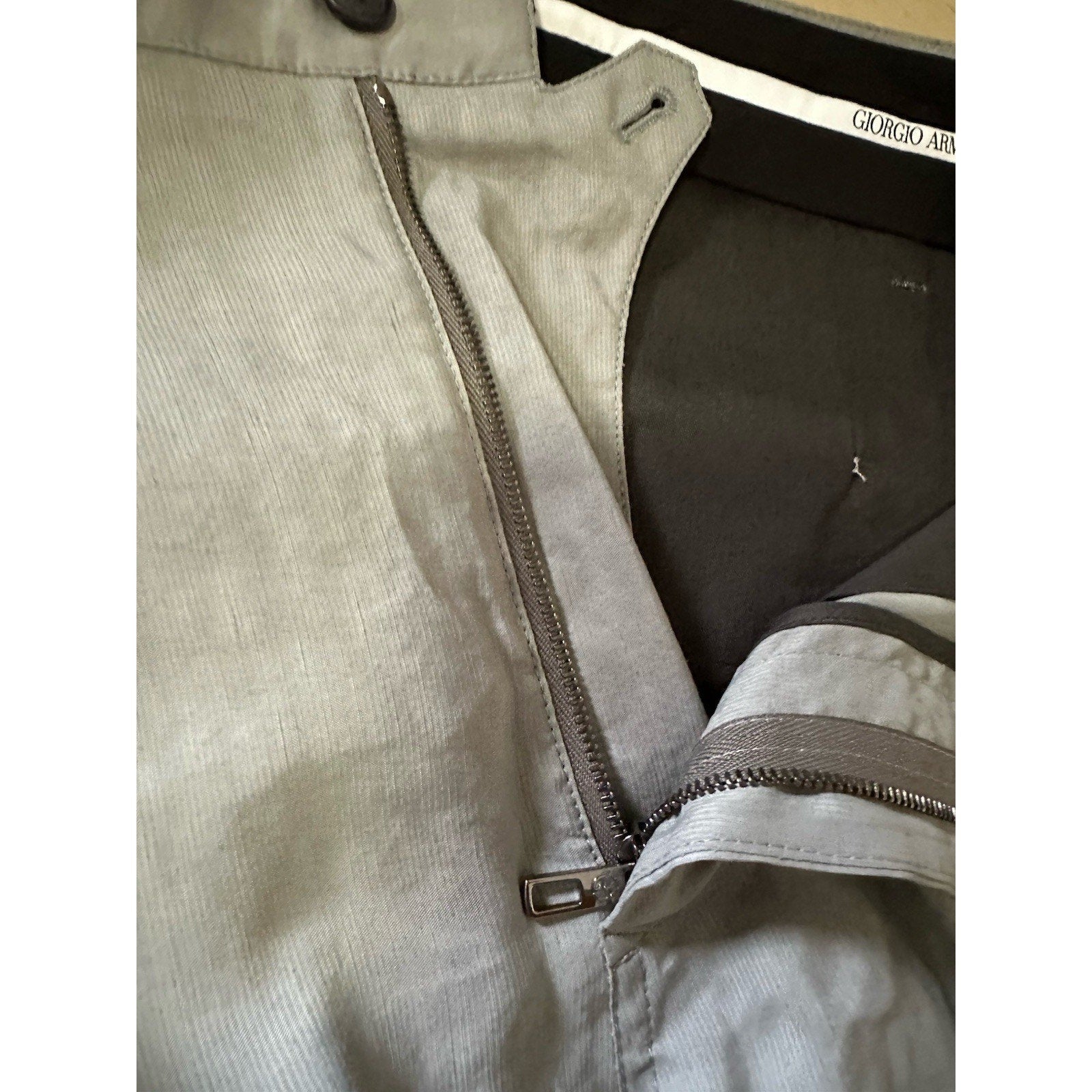 NWT $1695 Giorgio Armani Men Linen/Viscose Pants sage gray 32 US/48 Eu