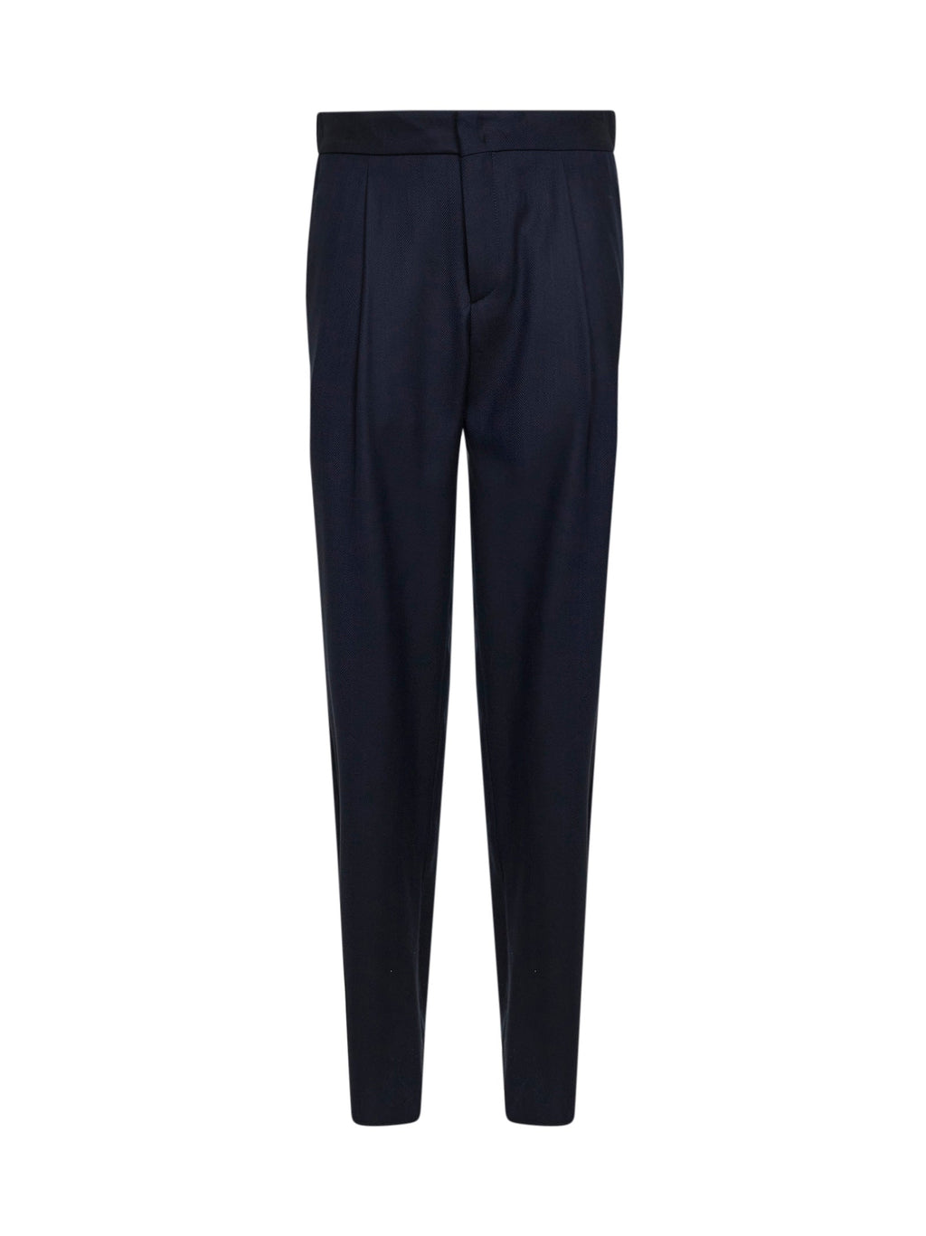 Giorgio Armani Men Blue Chevron Wool And Cashmere Trousers
